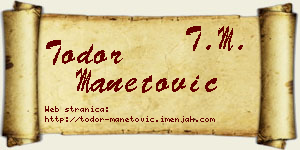 Todor Manetović vizit kartica
